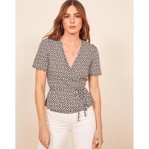Reformation Maxine Wrap Blouse